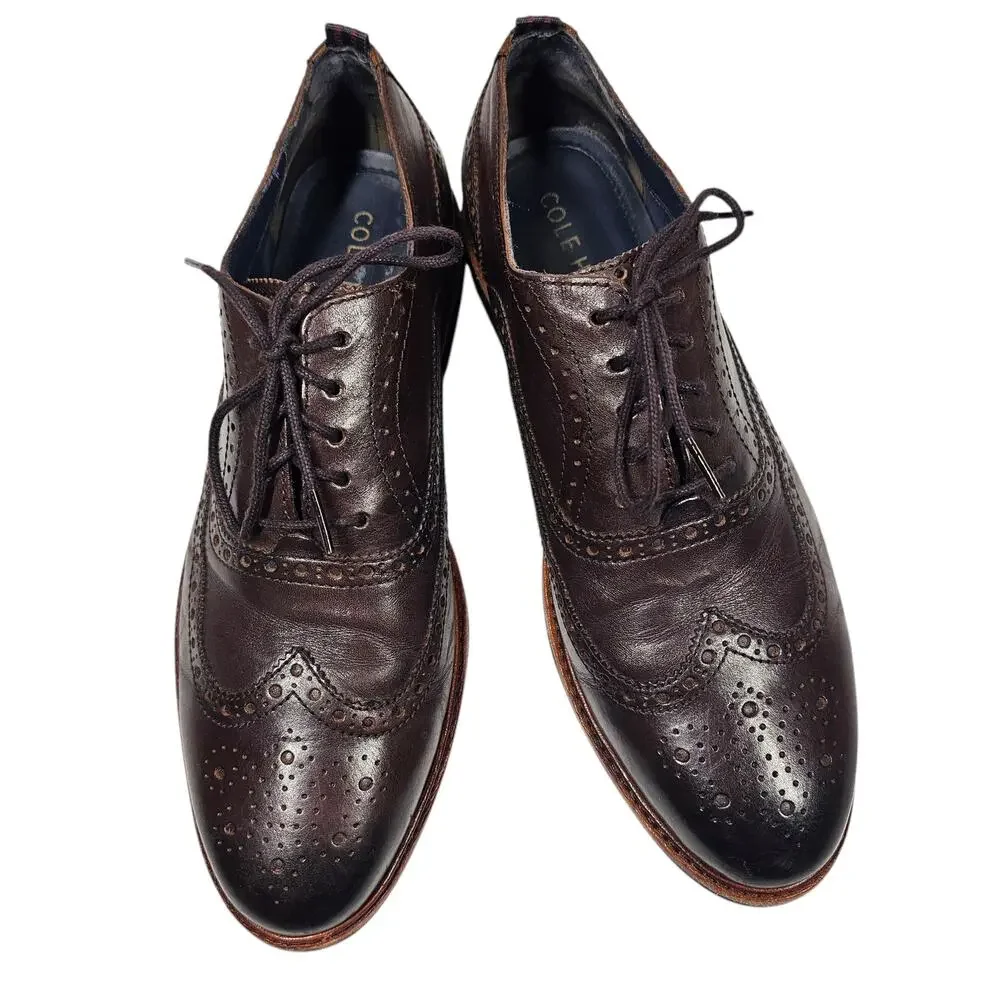 Cole Haan Mens Morris Wingtip Oxford C31330 Cordovan Dress Shoes Size 10M